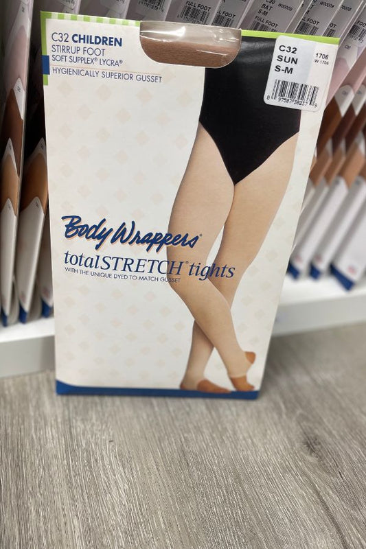 Body Wrappers Children's Stirrup Dance Tights in Suntan Style C32 at The Dance Shop Long Island