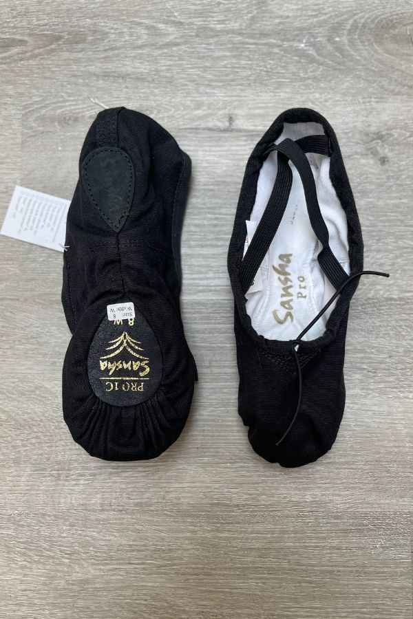 Sansha Pro1C Black Canvas Split Sole Ballet Shoes at The Dance Shop Long Island