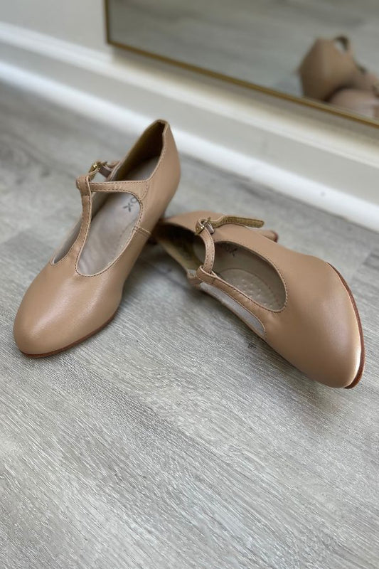 Capezio Jr Footlight T Strap Character Shoes in Caramel at The Dance Shop Long Island
