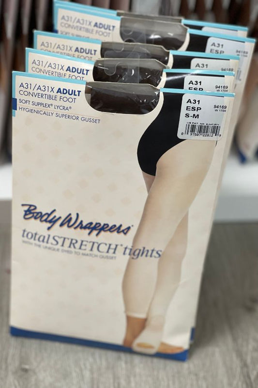 Body Wrappers Adult Convertible Dance Tights in Espresso Style A31 at The Dance Shop Long Island