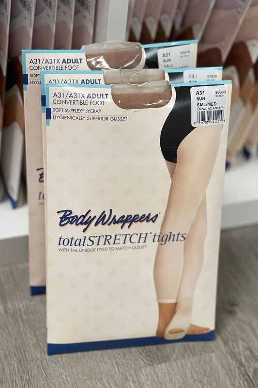 Body Wrappers Adult Convertible Dance Tights in Suntan Style A31 at The Dance Shop Long Island