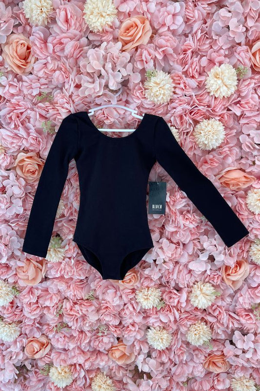 Black Girls Long Sleeve Leotard by Bloch at The Dance Shop Long Island