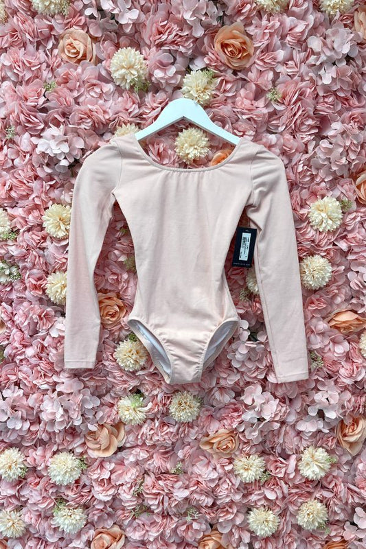 Bloch L5409 Ladies Premiere Basic Long Sleeve Leotard in Light Pink at The Dance Shop Long Island