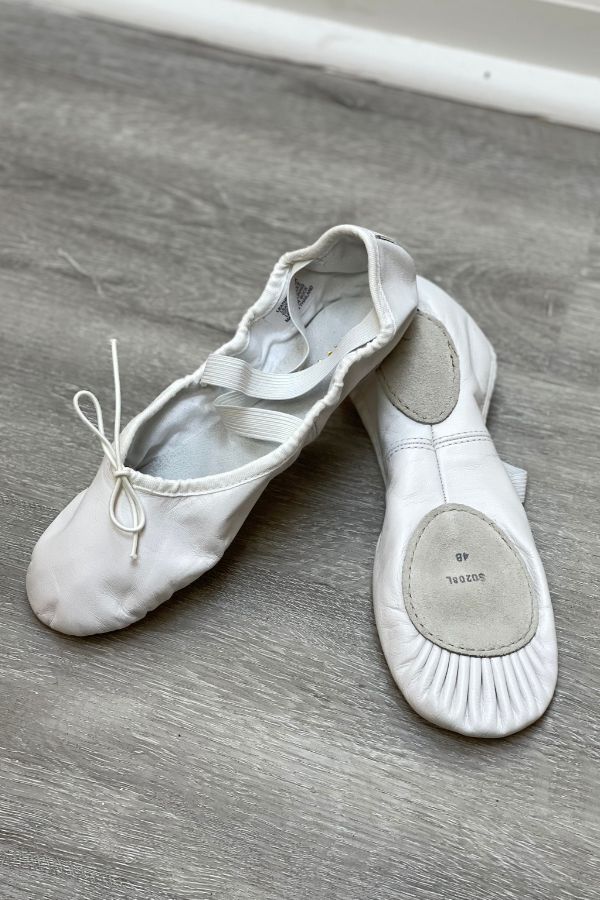 Bloch White Leather Split Sole Ballet Shoes in Style S0208L at The Dance Shop Long Island