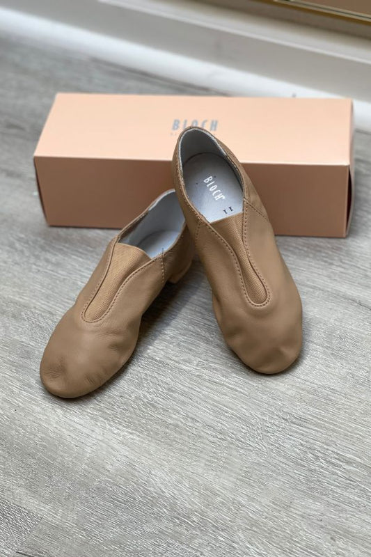 Bloch Super Jazz S0401 Jazz Slip Ons in Tan at The Dance Shop Long Island