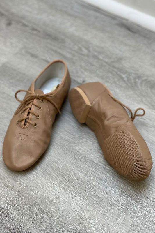 Ladies Jazzsoft Lace Up Jazz Shoes - Tan