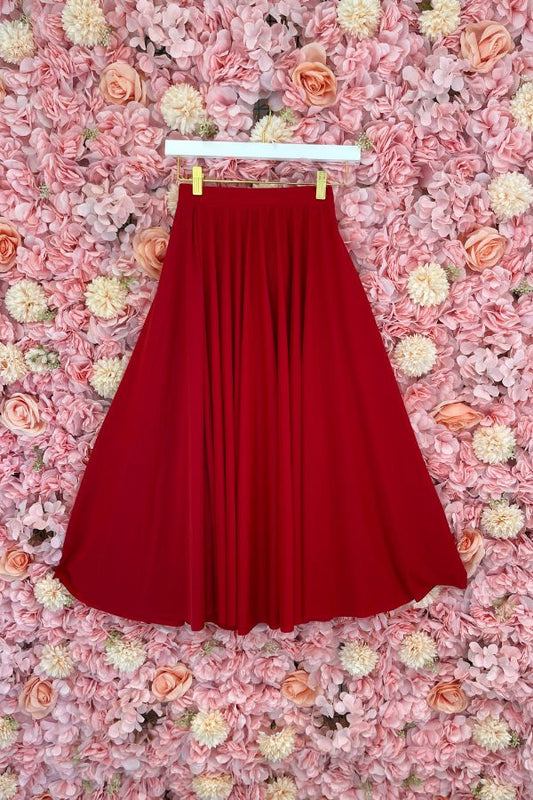 Body Wrappers Girls Praise Dance Circle Skirt in Scarlet 0501 at The Dance Shop Long Island