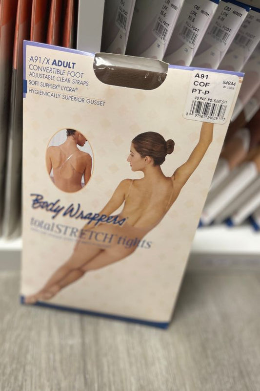 Body Wrappers Adult Convertible Body Tights in Coffee at The Dance Shop Long Island