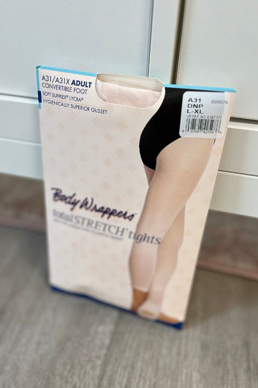 Body Wrappers Adult Convertible Dance Tights in Dance Pink Style A31 at The Dance Shop Long Island