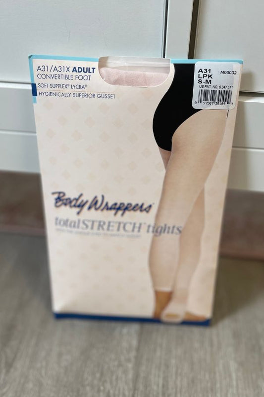 Body Wrappers Adult Convertible Dance Tights in Light Pink Style A31 At The Dance Shop Long Island