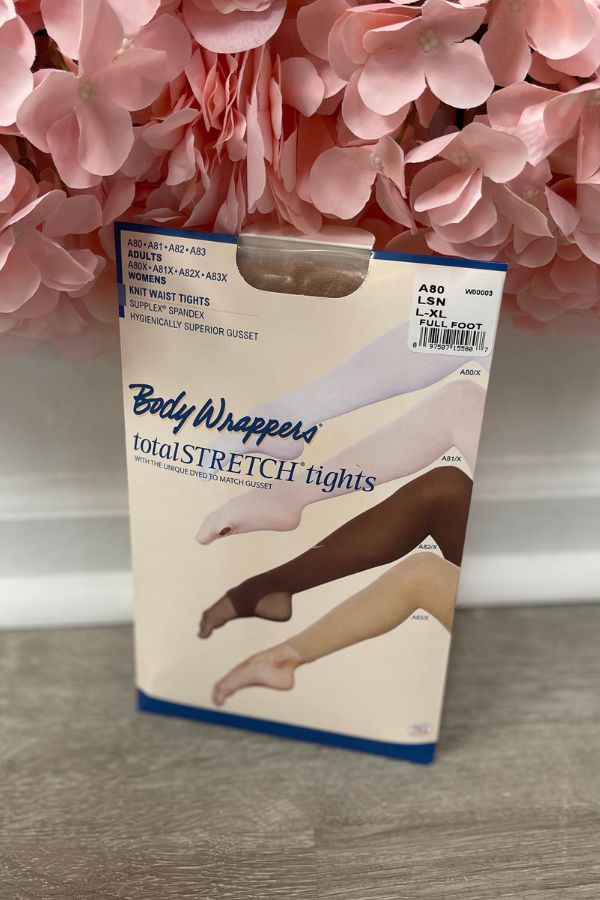 Body Wrappers Adult Knit Waist Footed Tights in Light Suntan Style A80 at The Dance Shop Long Island
