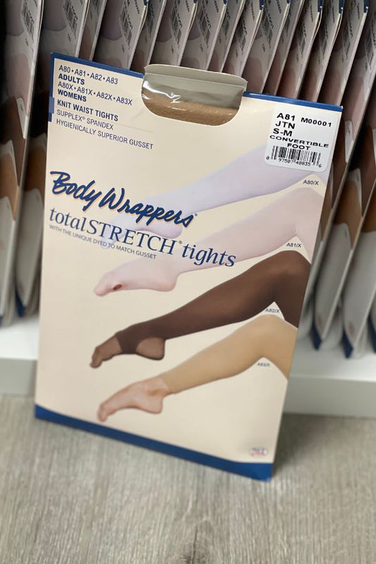 Body Wrappers Knit Waist Convertible Tights in Jazzy Tan at The Dance Shop Long Island