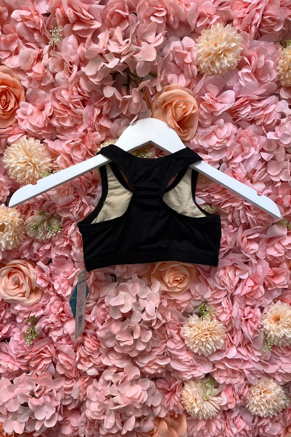 Body Wrappers Girls ProWear Racerback Bra in Black Style BWP060 at The Dance Shop Long Island