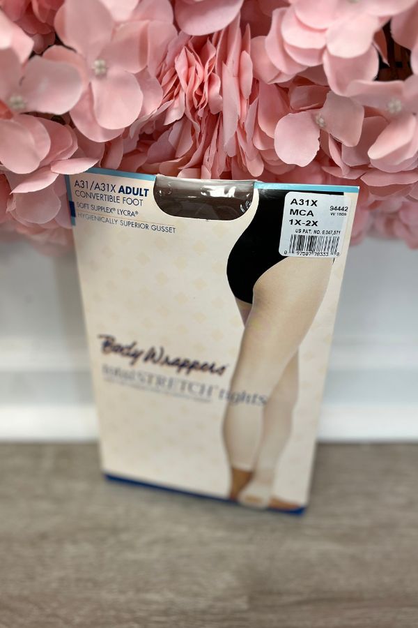 Body Wrappers Plus Size Convertible Tights in Mocha Style A31X at The Dance Shop Long Island
