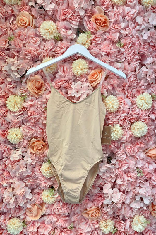 Capezio Camisole Leotard with Clear Transition Straps in Nude 3532 at The Dance Shop Long Island