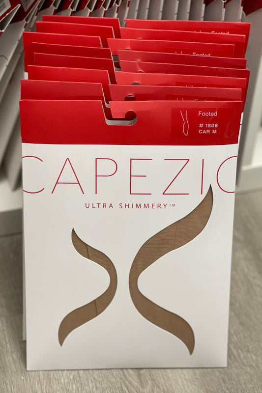 Capezio Ultra Shimmery Footed Tights in Caramel at The Dance Shop Long Island