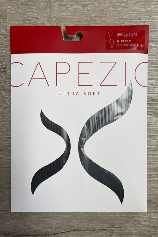 Capezio Children's Ultra Soft Stirrup Tights in Black Style 1961C at The Dance Shop Long Island