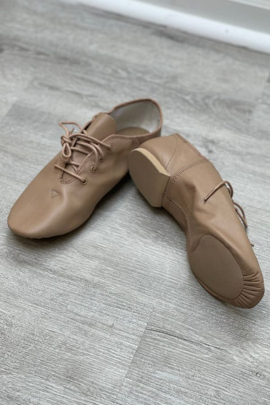 Adult Oxford Lace Up Jazz Shoes - Caramel