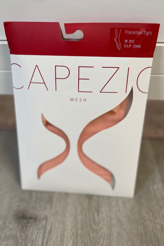Capezio Girls Mesh Professional Transition Tights with Back Seam in Classical Pink Style 9C at The Dance Shop Long Island