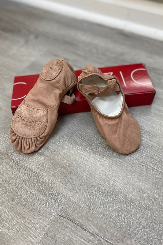 Capezio Hanami Children's Canvas Ballet Shoes in Light Suntan at The Dance Shop Long Island