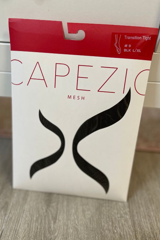 Capezio Professional Mesh Transition Tights with Back Seam in Black at The Dance Shop Long Island