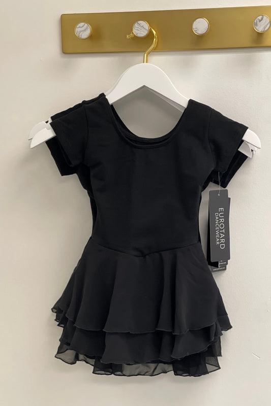 Child Short Sleeve Leotard with Double Layered Skirt