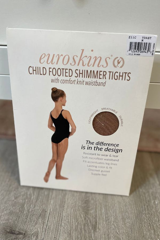 Eurotard Children's Footed Shimmer Tights in Toast Style 211C at The Dance Shop Long Island