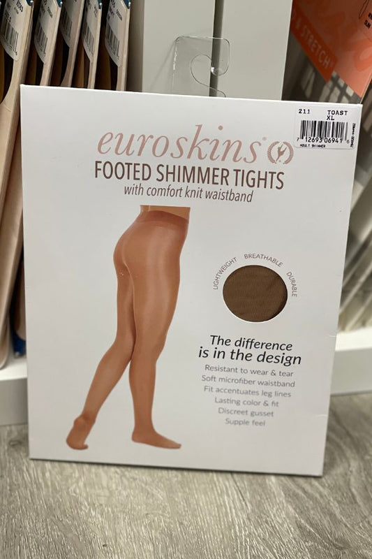 Eurotard Footed Shimmer Tights Toast 211 at The Dance Shop Long Island