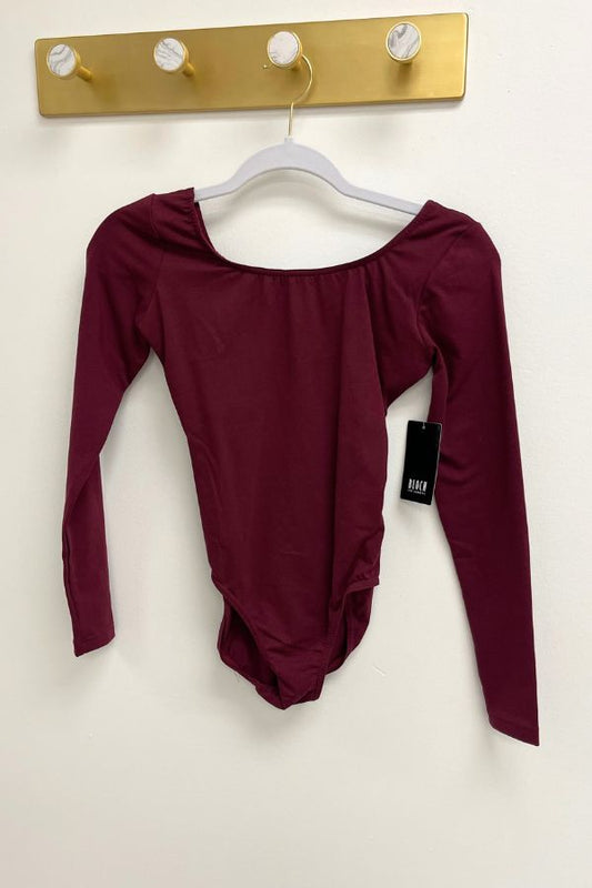 Ladies Long Sleeve Leotard by Bloch in Burgundy at The Dance Shop Long Island