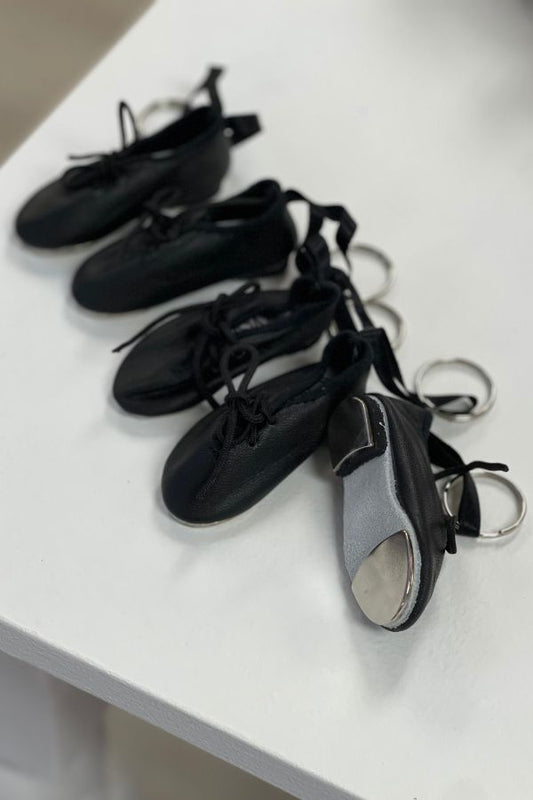 Mini Tap Shoe Keychain in black at The Dance Shop Long Island