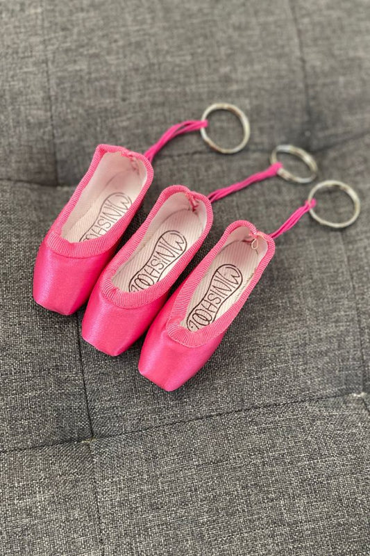 Pillows for Pointes Minishooz Hot Pink Mini Pointe Shoe Keychain at The Dance Shop Long Island