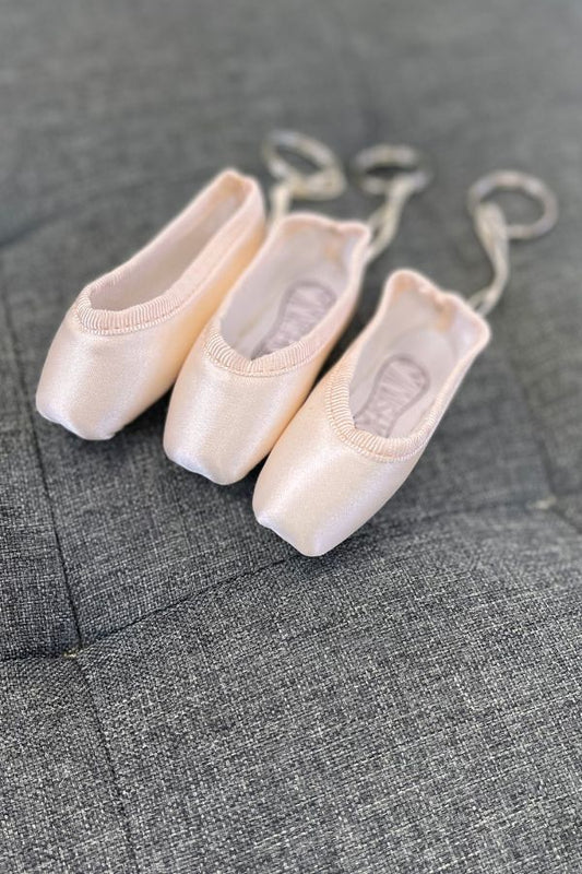 Pillows for Pointes Minishooz Mini Pointe Shoe Keychain in European Pink at The Dance Shop Long Island