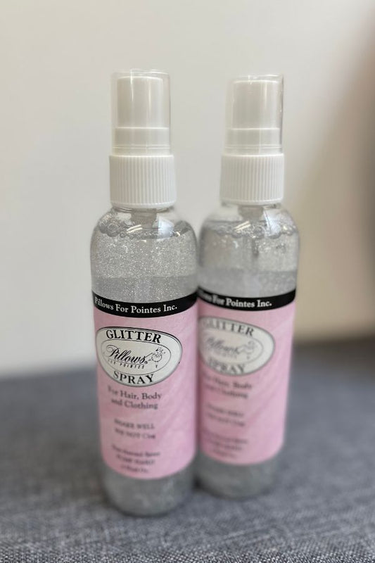 Silver Glitter Body Spray by Pillows for Pointes at The Dance Shop Long Island