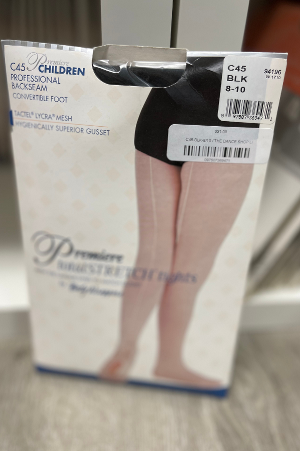 Professional Back Seam Tights for Children in Black at The Dance Shop Long Island