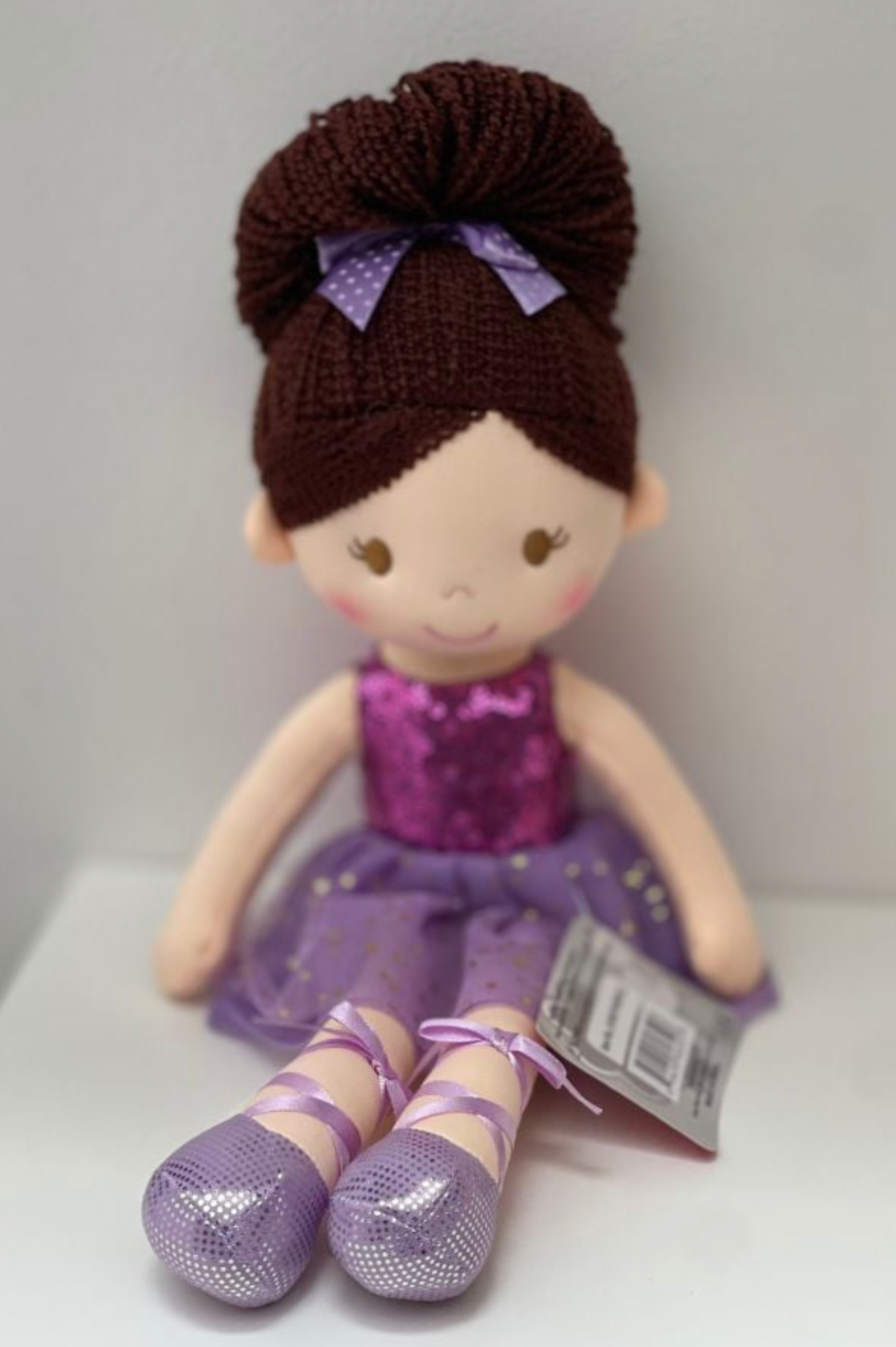 14 inch purple glitter dress ballerina doll dance gift at The Dance Shop Long Island