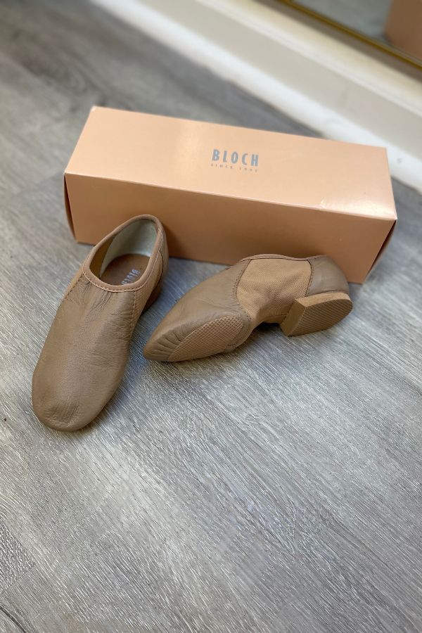 Bloch Neoflex Jazz Slip On Shoes in Tan at The Dance Shop Long Island