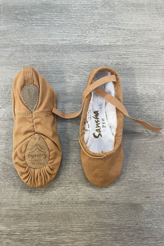 Sansha PRO1C Canvas Split Sole Ballet Shoe - Flesh